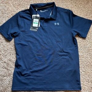 Under Armour Boys Dark Blue Polo Shirt